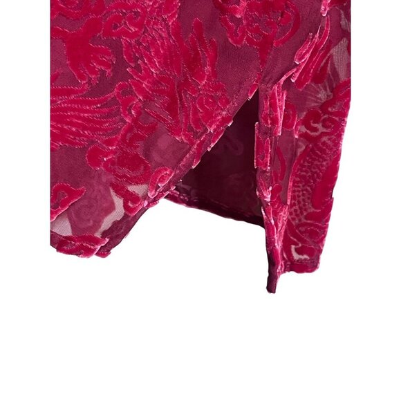 Diane Von Furstenberg Top Women M Pink Burnout Floral Mesh Vintage Preppy Silk - Picture 6 of 13